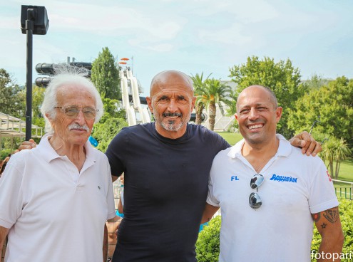 Luciano Spalletti in vacanza all'Aquafan