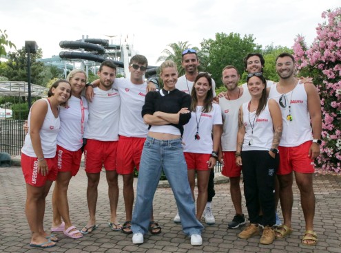 Michelle Hunziker scivola dall'M280